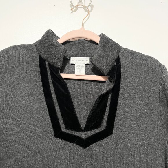 Soft Surroundings Womens Runway Tunic Wool Blend Sweater M Gray Lagenlook Artsy - Picture 3 of 7